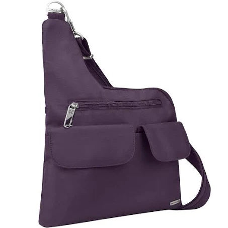 (Purple) - Travelon: Anti-Theft Classic Crossbody Bag - Dark Purple - Polyester