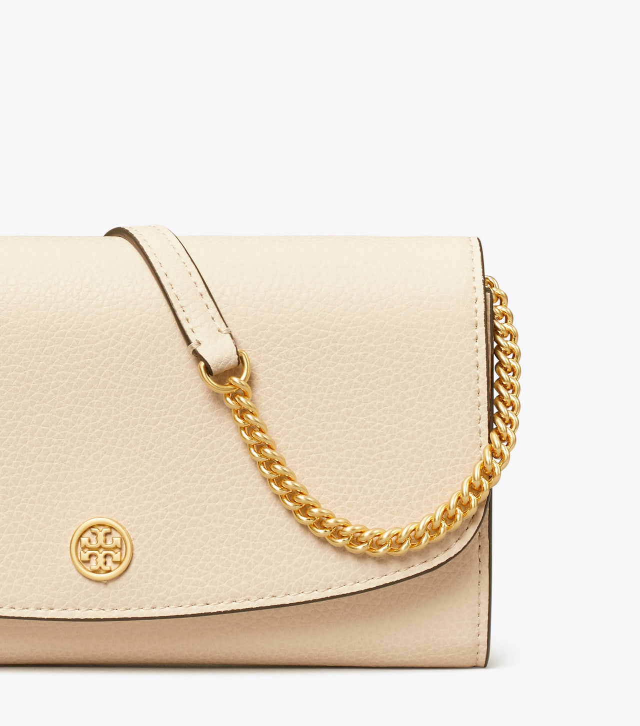 Tory Burch Women's Robinson Pebbled Chain Wallet, One Size