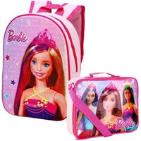 Thumbnail for Barbie Backpack & Lunch Bag Set Girls Pink School Bag Sandwhich Box Bag Set Pink ...
