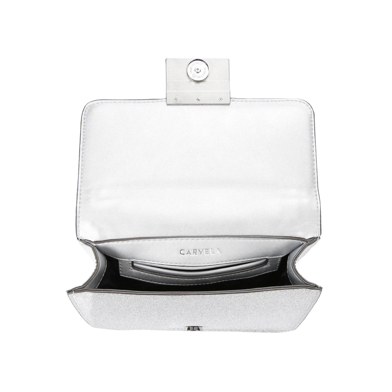 Carvela - 'Mini Bailey Cross Body' Glitter Bag - Silver