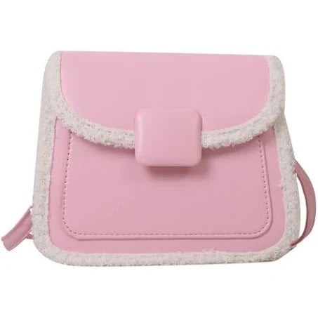 (Pink) Modern Street Style Retro Small Square Bag For Women With Inner Pocket