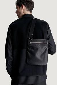 Thumbnail for Calvin Klein Recycled Flat Crossbody Bag - One Size - Black - Men
