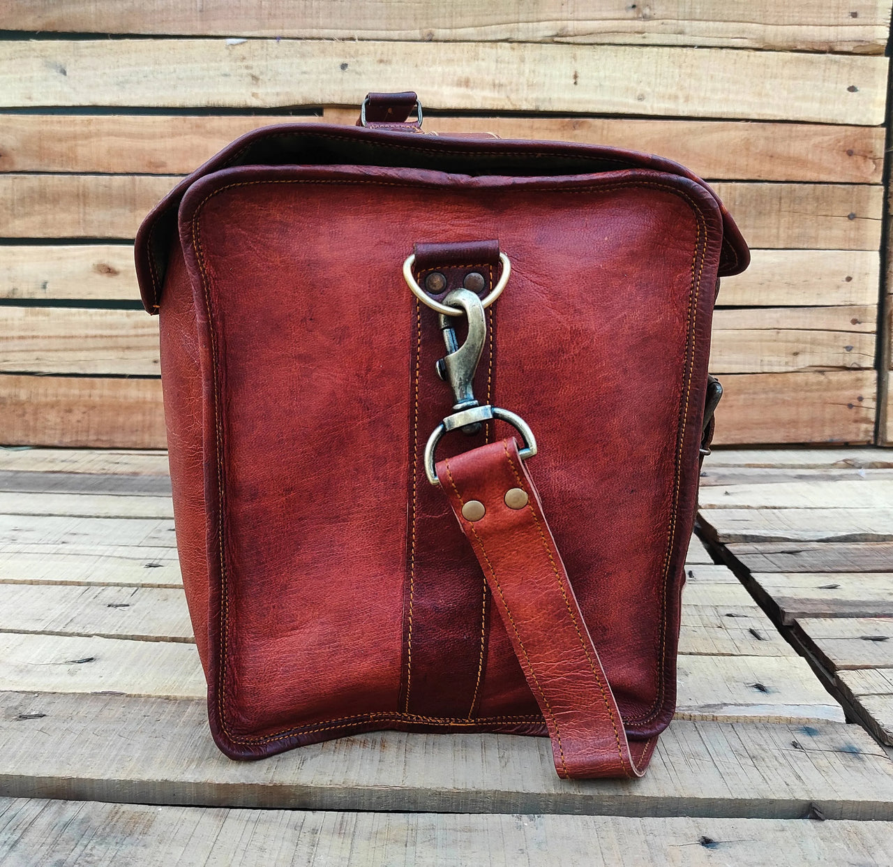 Leather Duffle Bag Handmade Leather Weekender Gym Bag Men Vacation Duffel Bag ...