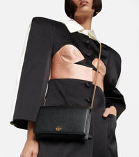 Thumbnail for Gucci Gg Marmont Leather Mini Chain Bag, Black, Leather