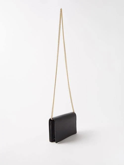 Gucci Gg Marmont Leather Mini Chain Bag, Black, Leather