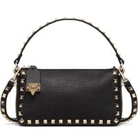 Thumbnail for Valentino Garavani Small Rockstud Grainy Calfskin Crossbody Bag Woman Black Onesize