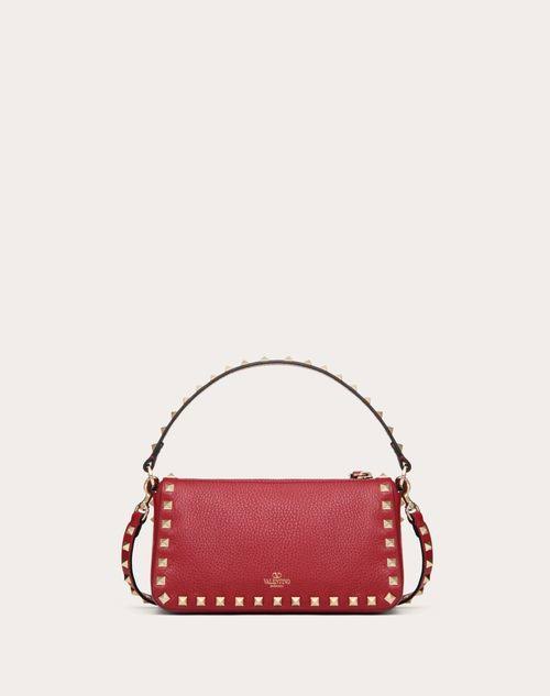 Valentino Garavani Small Rockstud Grainy Calfskin Crossbody Bag Woman Black Onesize
