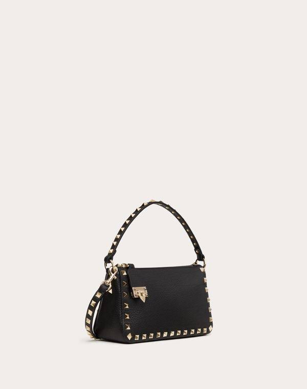 Valentino Garavani Small Rockstud Grainy Calfskin Crossbody Bag Woman Black Onesize