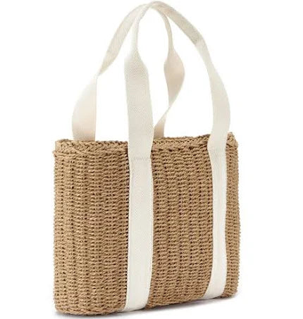 Vivance Braided Look Shopper Bag - Dark Beige