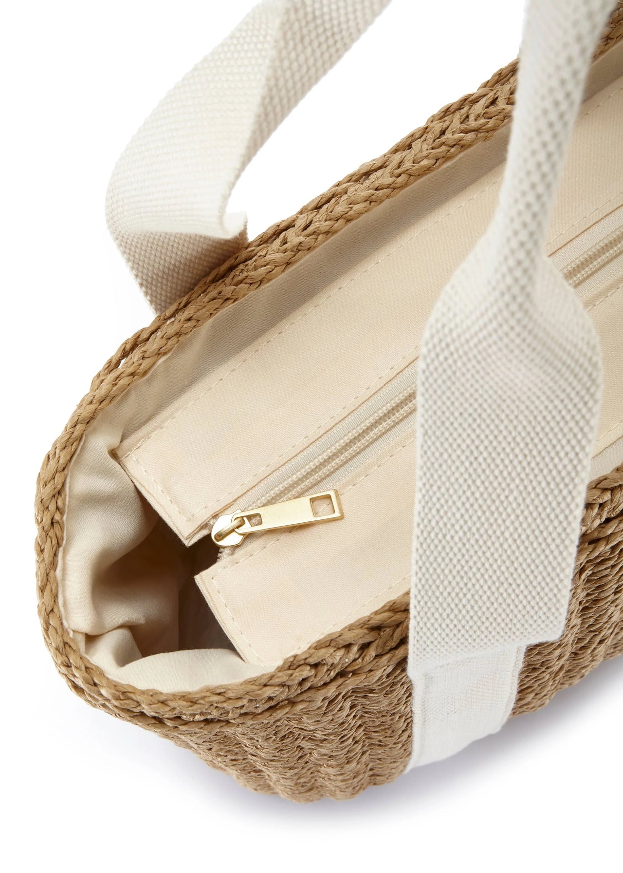 Vivance Braided Look Shopper Bag - Dark Beige