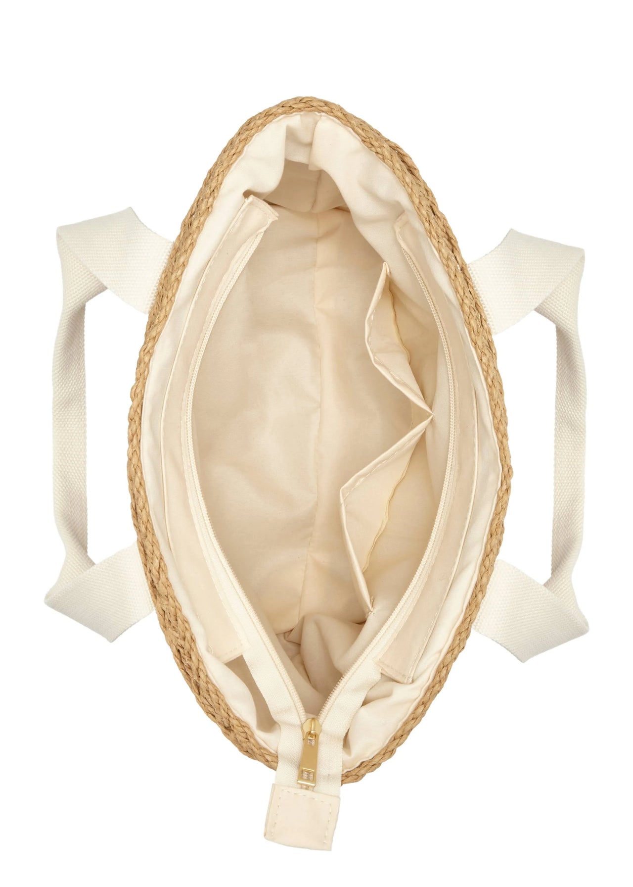 Vivance Braided Look Shopper Bag - Dark Beige