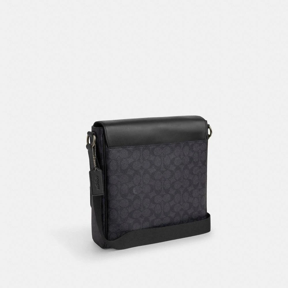 Coach Men's Houston Map Bag in Black | Leather