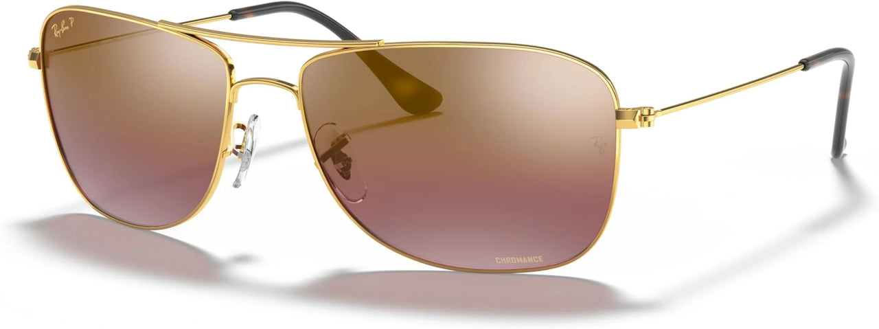 Ray-Ban RB3543 Chromance Gold - Unisex Sunglasses, Purple Lens