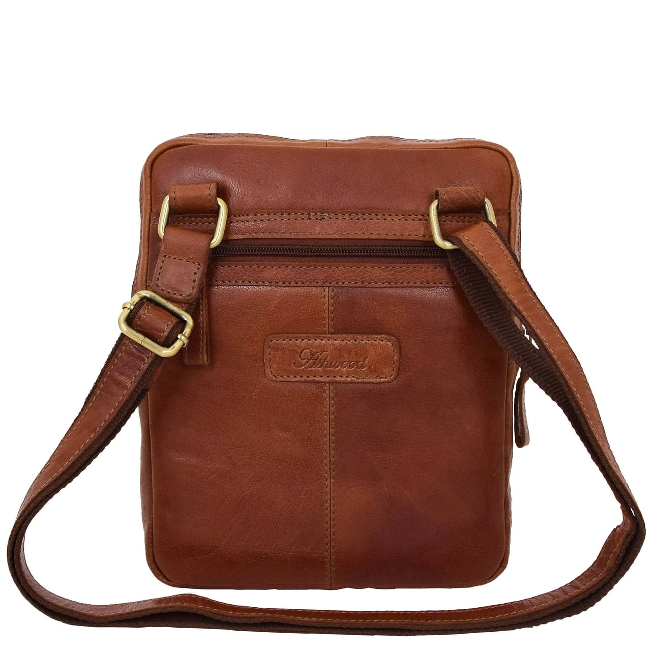 A1 Fashion Goods Genuine Vintage Tan Leather Cross Body Bag For Mens Rugged Zip ...