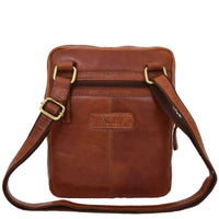 Thumbnail for A1 Fashion Goods Genuine Vintage Tan Leather Cross Body Bag For Mens Rugged Zip ...