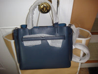 Thumbnail for Michael Kors Emilia Small Navy Blue Marine Satchel Crossbody Bag