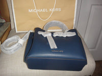 Thumbnail for Michael Kors Emilia Small Navy Blue Marine Satchel Crossbody Bag