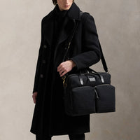 Thumbnail for Polo Ralph Lauren - Leather-Trim Canvas Commuter Bag - Mens - Black - One Size