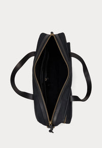 Thumbnail for Polo Ralph Lauren - Leather-Trim Canvas Commuter Bag - Mens - Black - One Size