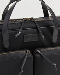 Thumbnail for Polo Ralph Lauren - Leather-Trim Canvas Commuter Bag - Mens - Black - One Size