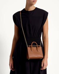 Thumbnail for Strathberry Nano Leather Mini Tote Bag, Chestnut
