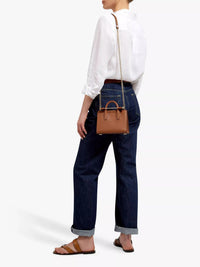 Thumbnail for Strathberry Nano Leather Mini Tote Bag, Chestnut