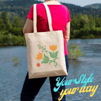 Thumbnail for Drapes & Decor Cotton Canvas Plain Tote Bags To Decorate in Bulk Pack of 3/5/10 ...
