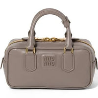 Thumbnail for Miu Miu Arcadie Leather Bag, Women, Clay Grey