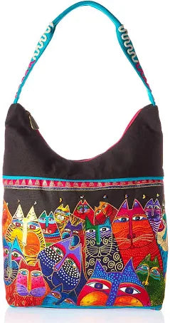 Laurel Burch Medium Scoop Tote Zipper Top 14inch by 3