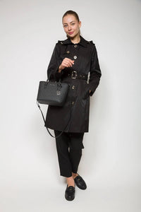 Thumbnail for Michael Kors Jet Set Travel Extra-Small Tote Bag - Black Logo Canvas
