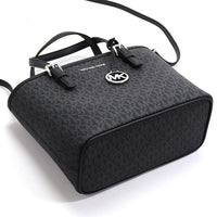 Thumbnail for Michael Kors Jet Set Travel Extra-Small Tote Bag - Black Logo Canvas
