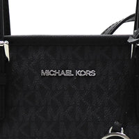 Thumbnail for Michael Kors Jet Set Travel Extra-Small Tote Bag - Black Logo Canvas