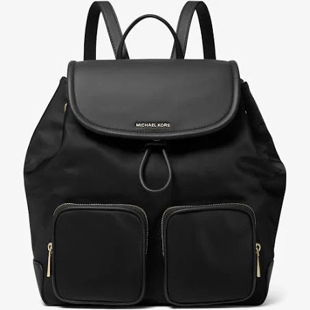 Mk Cara Large Nylon Backpack - Black - Michael Kors