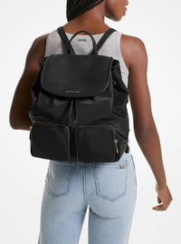 Thumbnail for Mk Cara Large Nylon Backpack - Black - Michael Kors