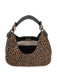 Thumbnail for Michael Kors Nolita Small Cheetah Print Calf Hair Hobo Shoulder Bag