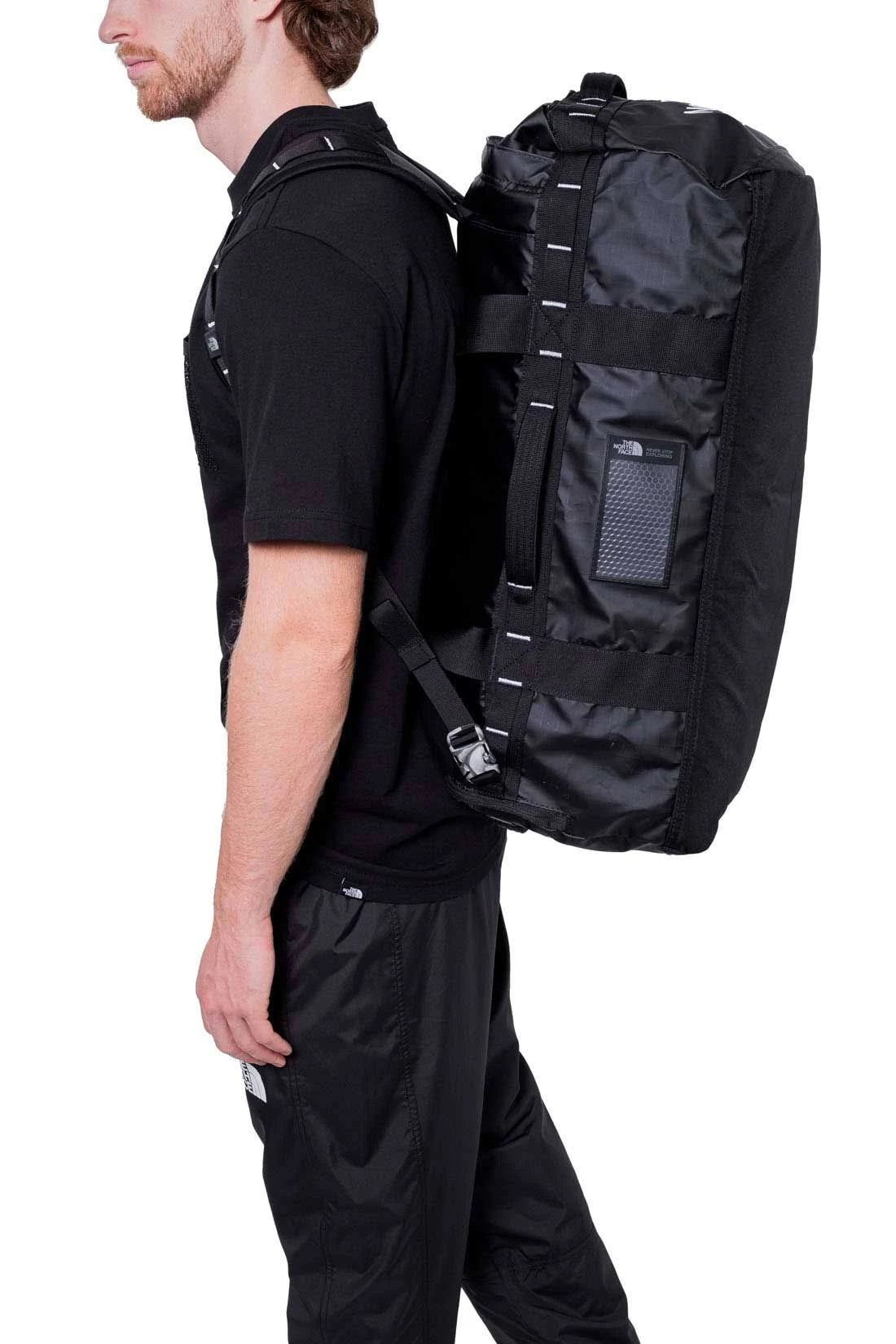 The North Face Base Camp Voyager 62L Duffel Bag Black White