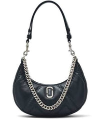 Thumbnail for Marc Jacobs The Quilted Leather Curve Shoulder Bag - Black