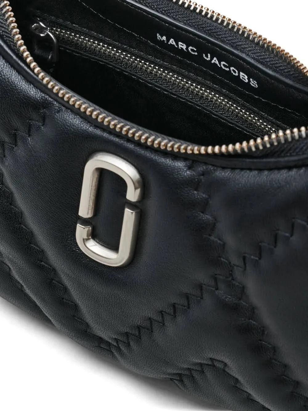 Marc Jacobs The Quilted Leather Curve Shoulder Bag - Black