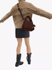 Thumbnail for Coach Lana 23 Pebble-Grain Leather Shoulder Bag Brown