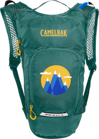 Thumbnail for Camelbak Mini M.U.L.E. Kids 3L Hydration Pack with 1.5L Reservoir | Green/ Mountains