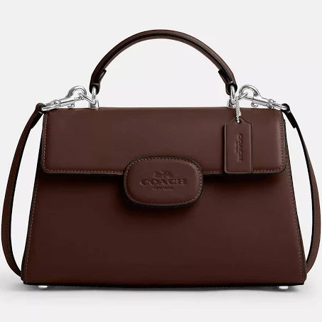Coach Eliza Top Handle Bag in Silver/Maple - Elegant & Versatile
