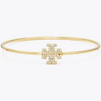 Thumbnail for Tory Burch Eleanor Pavé Hinged Cuff