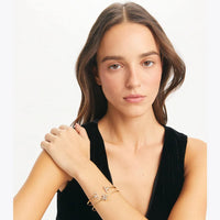 Thumbnail for Tory Burch Eleanor Pavé Hinged Cuff