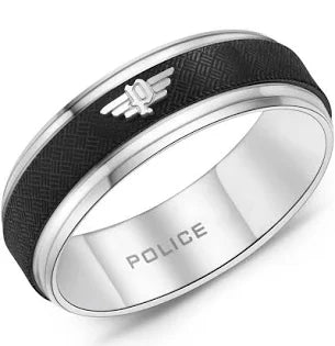Police Men's Halo Stainless Steel Wing Logo Ring