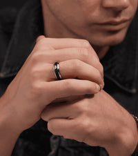Thumbnail for Police Men's Halo Stainless Steel Wing Logo Ring