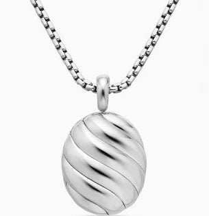 David Yurman Sterling Silver Sculpted Cable Locket