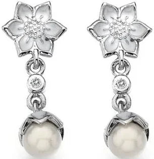 White Ice Sterling Silver Diamond Earrings