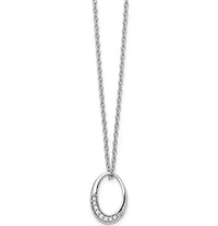 Thumbnail for Black Bow Jewelry .925 Sterling Silver Oval Diamond Necklace