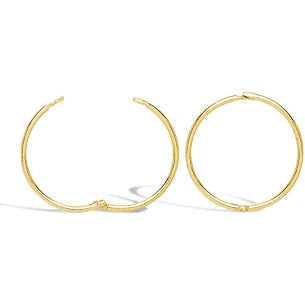 Solid 9ct Gold Hinged Sleeper 1mm Hoop Earrings
