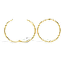 Thumbnail for Solid 9ct Gold Hinged Sleeper 1mm Hoop Earrings